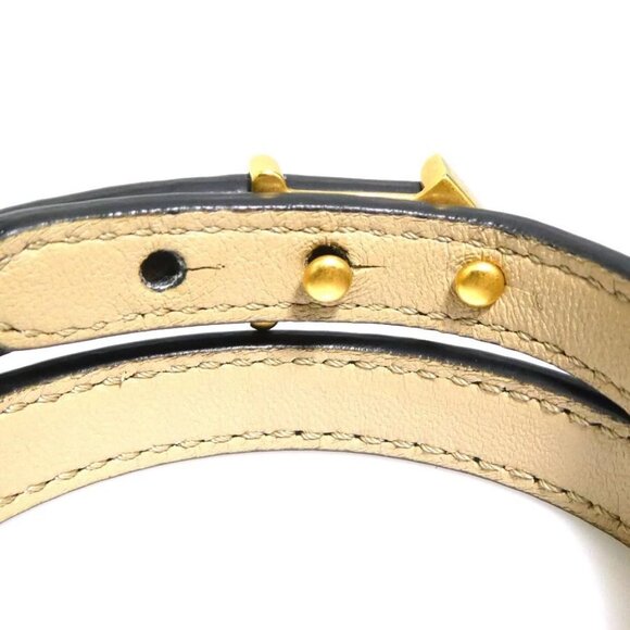 FENDI Bracelet Black/Gold Leather/Metal - r10573g - Picture 6 of 10